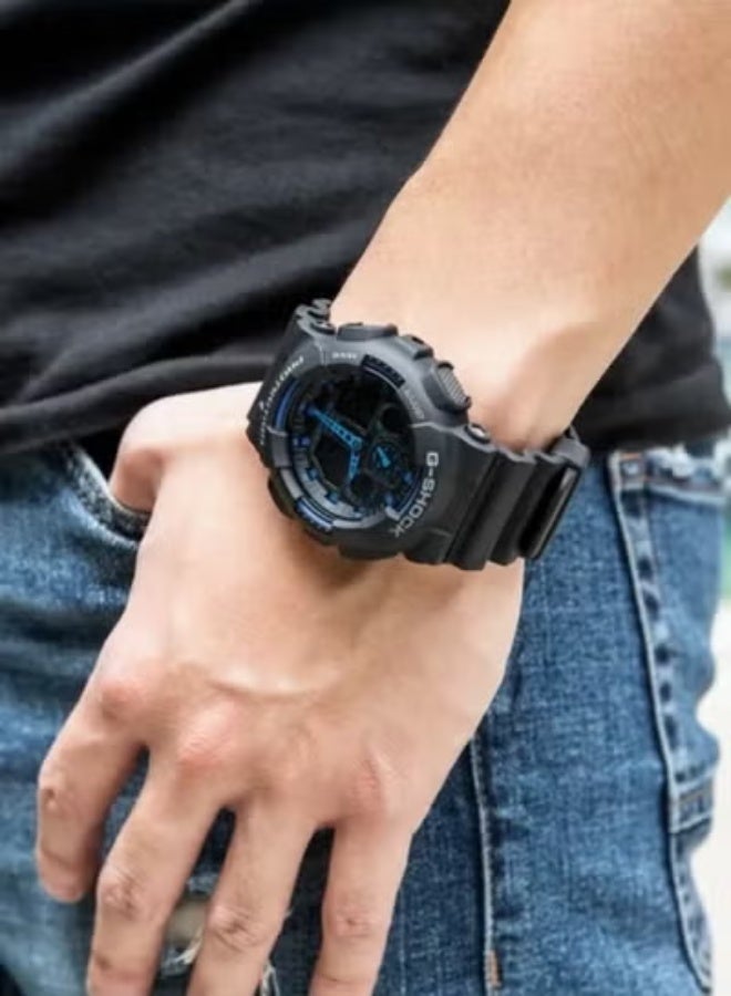 شوك ساعة كاسيو جي شوك للرجال تناظرية رقمية بتوقيت عالمي GA-100-1A2 - Image 3